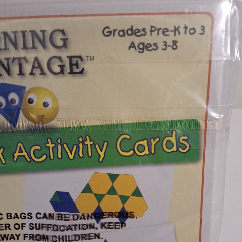 Pattern Block Activity Set Pre-K-Grade 3 20 Cards Shapes Learning Advantage - Picture 5 of 7